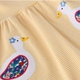 thumbnail image 5 of Baby Girl Dress Kids Baby Girls Summer Striped Print Embroidered Short Sleeve Casual Dress Little Girl Dresses Yellow 3 Years-4 Years, 5 of 7