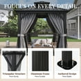 thumbnail image 4 of JolyDale 8' x 8' Outdoor Hardtop Gazebo, Galvanized Double Roof Canopy Gazebo,Aluminum Frame Permanent Pavilion with Mosquito Net and Privacy Curtain for Garden, Patio, Gray, 4 of 8