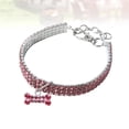 thumbnail image 5 of Collar de perro con diamantes de imitación, cadena elástica creativa para el cuello de gato con dije para mascota (rosa, talla L 30 cm + 5 cm), 5 of 5