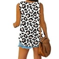 thumbnail image 5 of Wycnly Tank Tops for Women Vintage Lightweight Comfy Tunic Tee Tops Summer Leopard Print V-Neck Sleeveless Shirts Fashion Blouses Khaki l, 5 of 6