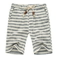 thumbnail image 2 of Plaid Shorts for Men 2026 Summer Casual Cotton Linen Lightweight Elastic Waist Straight Leg Beach Shorts with Pockets, 2 of 2