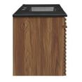 thumbnail image 3 of Wall Mount Sink Vanity Cabinet, Walnut Black, Wood, Mid Century Hotel Bedroom Bathroom, Modern Contemporary HB34071, 3 of 11
