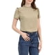 thumbnail image 1 of INSPIRAR CHIC Blusa Casual de Manga Corta con Volantes y Lunares para Mujeres T M Beige Claro, 1 of 7