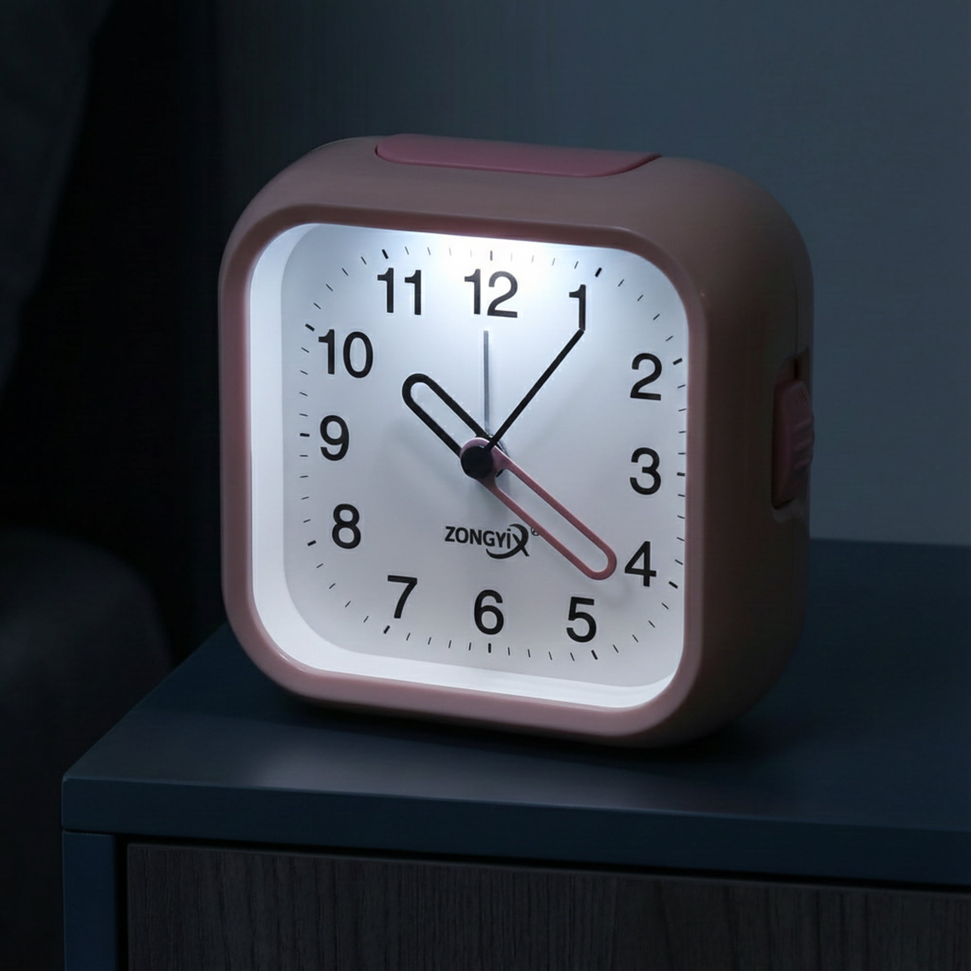 Unique Bargains Silent Mechanical Alarm Clock Purple 4.4"L x 1.9"W x 4.1"H