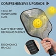 thumbnail image 2 of Pickleball Paddles Set Of 2, Fiberglass Surface, Turquoise Marble Pattern, 4 Balls & Bag, 2 of 5