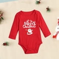 thumbnail image 4 of Mono de bebé con estampado de Papá Noel y Feliz Navidad, mono de algodón rojo para recién nacido, traje navideño para bebé, mono de manga larga para vacaciones para niño pequeño, 4 of 5