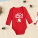 thumbnail image 4 of Mono de bebé con estampado de Papá Noel y Feliz Navidad, mono de algodón rojo para recién nacido, traje navideño para bebé, mono de manga larga para vacaciones para niño pequeño, 4 of 5