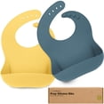 thumbnail image 1 of Baberos de silicona impermeables para bebés Food Bib KeaBabies, paquete de 2, 1 of 9