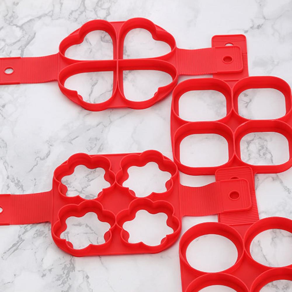 4 Pack Reusable Silicone Pancake Molds Egg Rings Fried Egg Molds