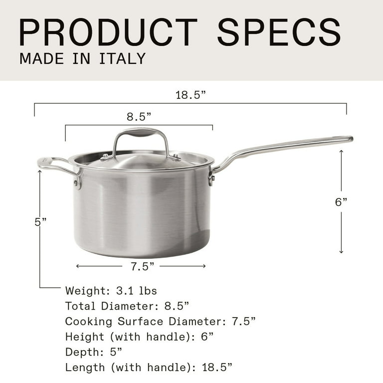4 qt. Stainless Steel Sauce Pot with Lid | Heritage Steel