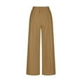 thumbnail image 7 of Mrat Women Wide Leg Dress Pants High Waisted Loose Fitting Business Casual Work Trousers with Pockets Womens Jogger Pants S-112 Brown XXL, 7 of 7