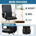thumbnail image 3 of Waterproof PU Office Chair Cover with Elastic Bottom for Rotating Chairs - Black, Large, 3 of 7