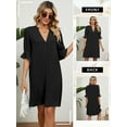 thumbnail image 7 of STARVNC Women V Neck Ruffle Half Sleeve Pleated Midi Dress, 7 of 7