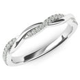 thumbnail image 2 of Sterling Silver 2.5mm Petite Twisted Vine Simulated Diamond Ring Wedding Band Matching Ring (8), 2 of 6
