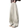 thumbnail image 2 of UACY Girls Oversized Wide Leg Sweatpants Baggy Loose Barrel Casual Lounge Athletic Pants Comfy Teen Girl Cute Y2K Joggers (Beige, 7-8 Years), 2 of 6