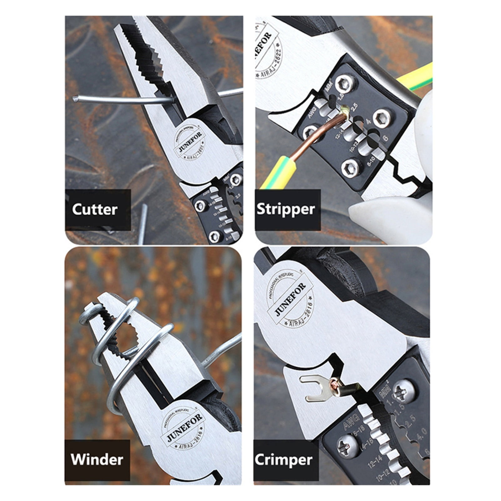 7 Inch Multifunction Pliers Set Combination Pliers Stripper/Crimper/Cutter Heavy Duty Wire Pliers Diagonal Pliers Hand Tools ,Durability That Lasts