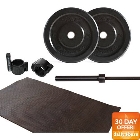 Cap Barbell 95 Lb Bumper Plate Set With