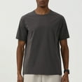 thumbnail image 2 of Rggeeun Men's T-Shirts Solid Color Short Sleeve O-Neck Top Shirt For Casual Wear And Outdoor Sports Comfortable And Breathable Ideal For Spring And Summer Activities,Grey,XXL, 2 of 9