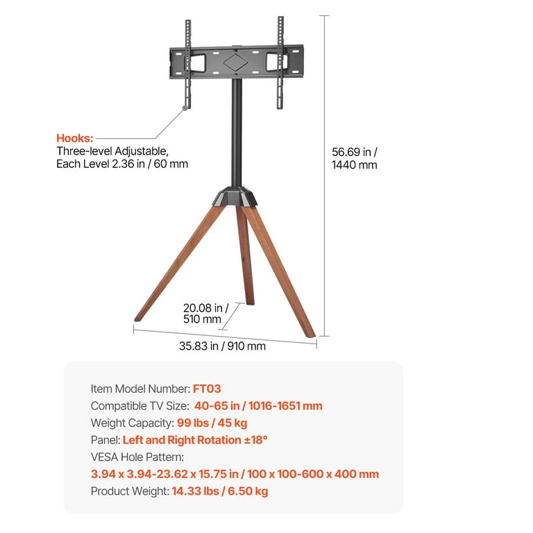 KFFKFF Tripod TV Easel Stand for 40-65 Inch Screens photo 4