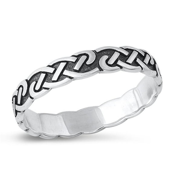 Sterling Silver Celtic Ring .925 Weave Band Jewelry Female Male Unisex Size 9