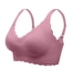 thumbnail image 2 of Puntoco Sujetadores cómodos para mujer, ropa interior de copa fija sin aros con estampado de hojas de color liso para mujer, sujetador diario, 2 of 3