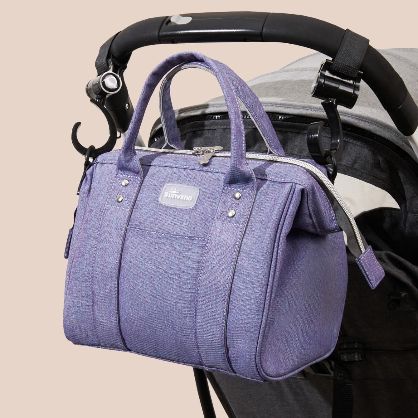 Sunveno Small Crossbody Diaper Bag with Bottle Pockets – Lightweight Everyday Essential