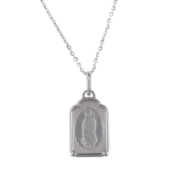 Medalla de la Virgen de Guadalupe grabada en marco portal imagen completa Medalla Italiana Medalla y cadena