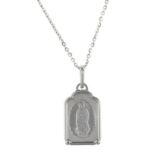 Medalla de la Virgen de Guadalupe grabada en marco portal imagen completa Medalla Italiana Medalla y cadena