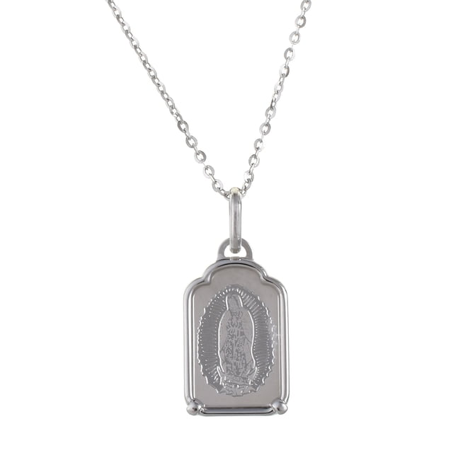 Medalla de la Virgen de Guadalupe grabada en marco portal imagen completa Medalla Italiana Medalla y cadena