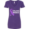 thumbnail image 3 of Inktastic Epilepsy Awareness Women's V-Neck T-Shirt, 3 of 5