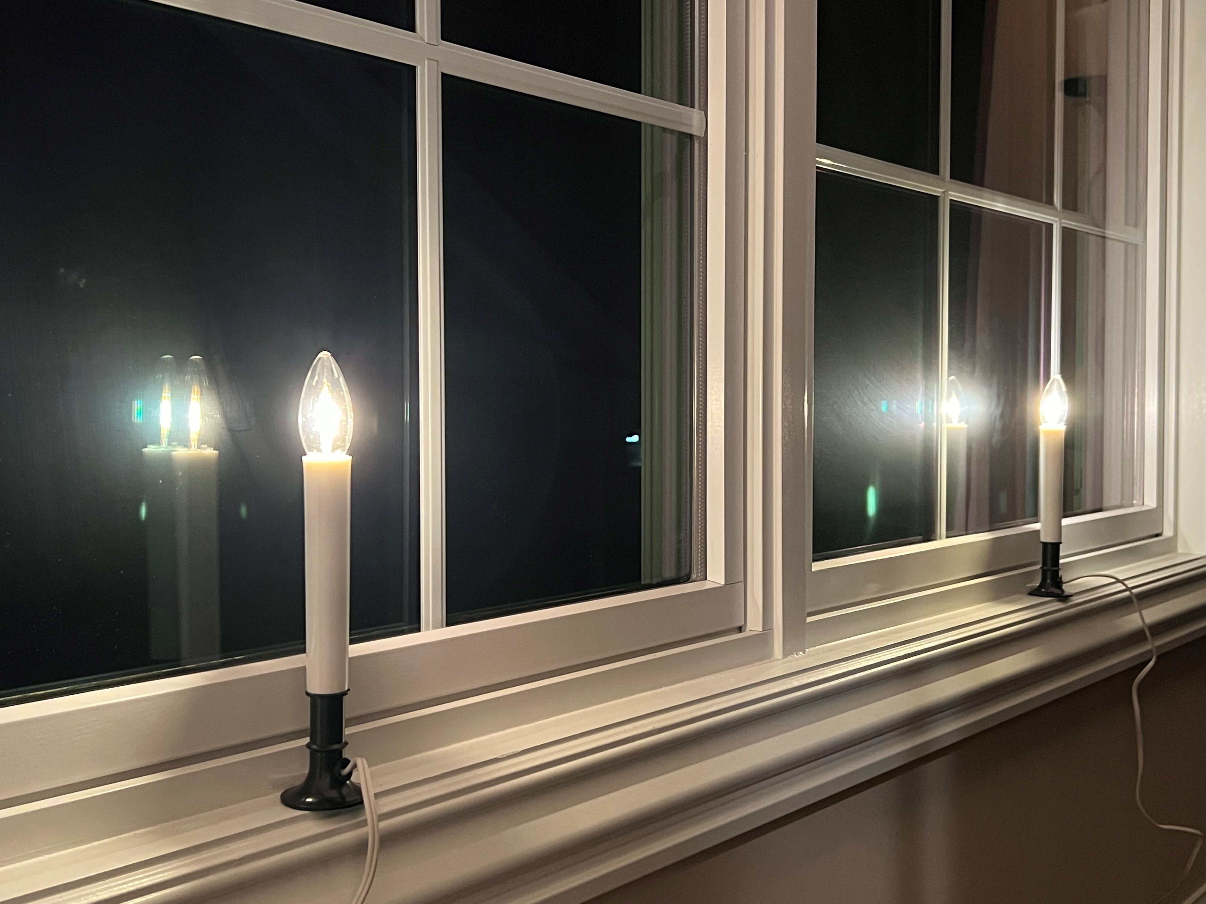 612 Vermont Electric LED Window Candles with Shatterproof Warm White Bulbs, On/Off Switch, VT-1160A-4 (Antique Black, Pack of 4)
