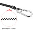 thumbnail image 4 of Uxcell Retractable Coil Spring Keychain Clasp with Big Key Ring 360mm, 1 Pack Plastic Spiral Stretchy Cord, Black, 4 of 5