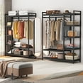 thumbnail image 3 of 47 inches free-standing clothing closet organzier clothes garment rack with storage shelf capacity 450 lb, 3 of 5