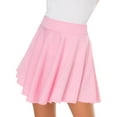 thumbnail image 4 of Women Casual Mini Stretch Waist Flared Plain Pleated Skater Skirt (Medium, Black), 4 of 8