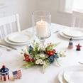 thumbnail image 7 of 4th of July Candle Rings, Artificial Flower Wreath Red Blue White Patriotic Candle Holder, Tables Centerpieces, Home Farmhouse Decor for Independence Day Memorial Day, 7 of 7