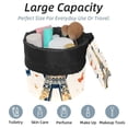 thumbnail image 2 of PhooArto Drawstring Cosmetic Bag, Barrel Shaped Portable Travel Makeup Bags, Eiffel Towers Butterfly Large Capacity Waterproof Multifunctional Bucket Toiletry Bag, 2 of 6