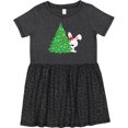 thumbnail image 3 of Inktastic Christmas Bunny, White Bunny, Christmas Tree, Xmas Girls Toddler Dress, 3 of 5