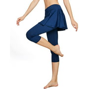 Women's Capris Yoga Pants Tights Athletic Skorts Running Skirted Leggings Sun Protection