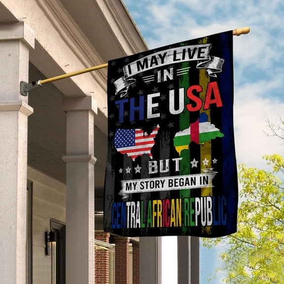 Flags I May Live in The USA But My Story Began in African Flag Proud African American House Flag, Double-Sided Decorative Outdoor Flag, Patriotic Polyester Yard Flag 29.5 x 39.5 in