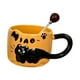 thumbnail image 3 of Taza de café de cerámica taza de beber caliente y fría con cuchara taza de café con leche en relieve para la oficina doméstica dormitorio de hotel Naranja, 3 of 8