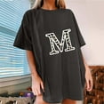 thumbnail image 2 of jovati Womens Short Sleeve Tops Womens Off Shoulder Sleeve Short Sleeved T-Shirt Womens European Print Round Neck Short Sleeved T-Shirt Top Women Short Sleeve Tops Off Shoulder Tops for Women, 2 of 7