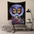 thumbnail image 5 of Gothic Skull Tapestry,Moon and Purple Butterfly Tapestries,Vintage Flower Aesthetic Tapestry Wall Hanging for Bedroom Living Room Dorm,60Wx79H, 5 of 5