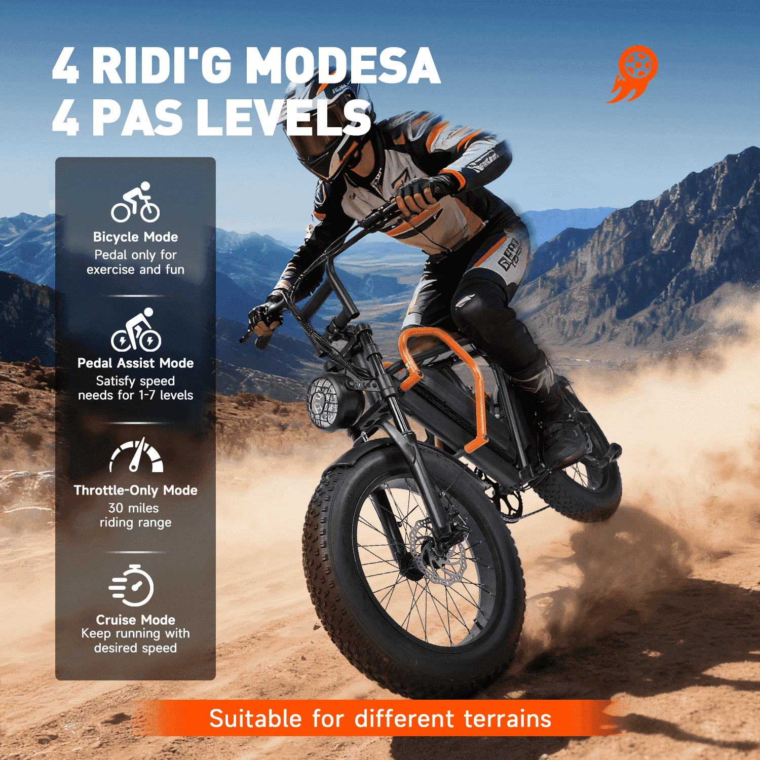 Electric Bike for Adults 1500W Peak , 30MPH Electric Bike,40 Mlies, 20" Fat Tire E-Mountain Bikes, 48V 15Ah Removable Battery Ebike, Dual Suspension, UL 2849