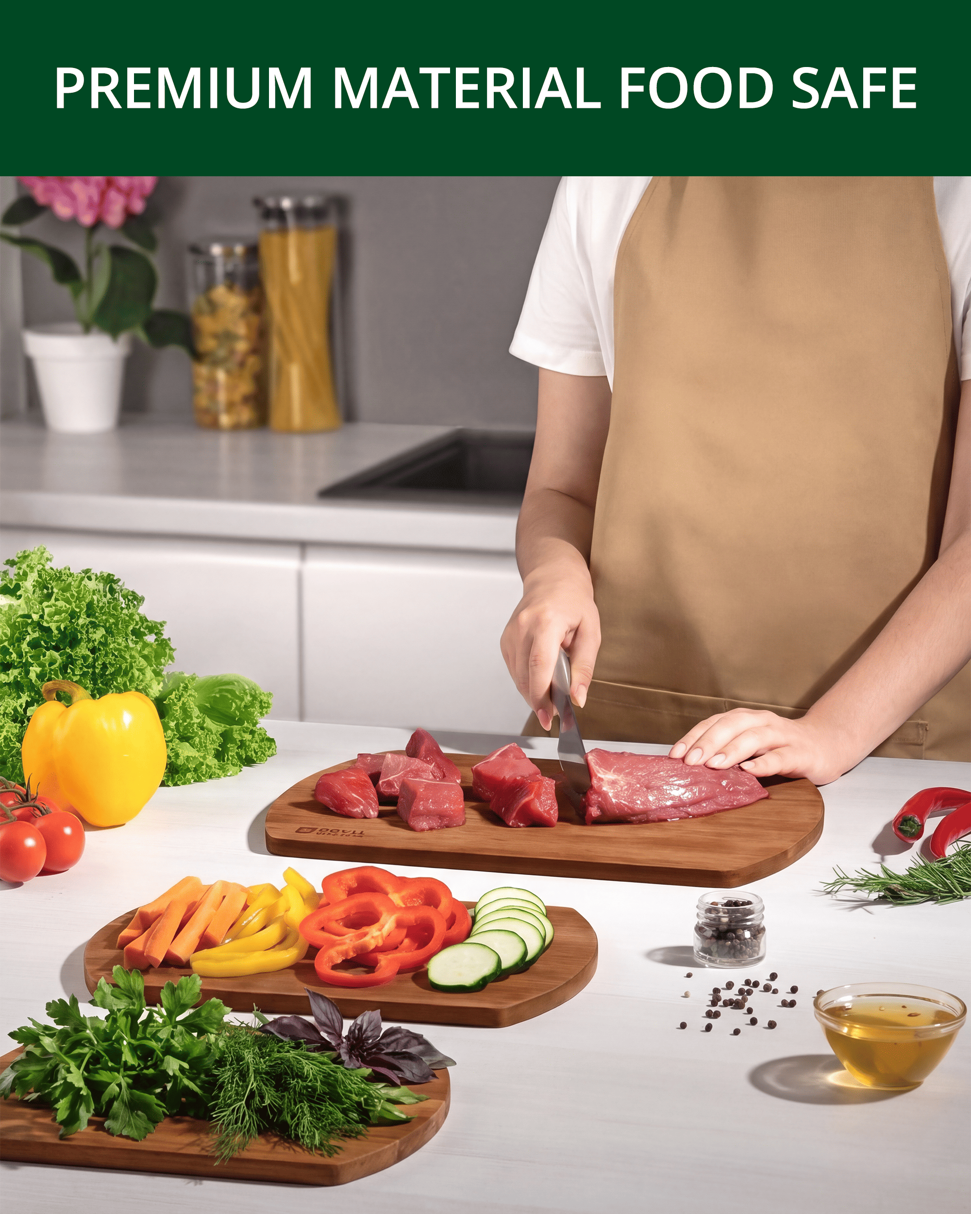 Royal Craft Wood Carbonized Bamboo Cutting Board Set photo 6