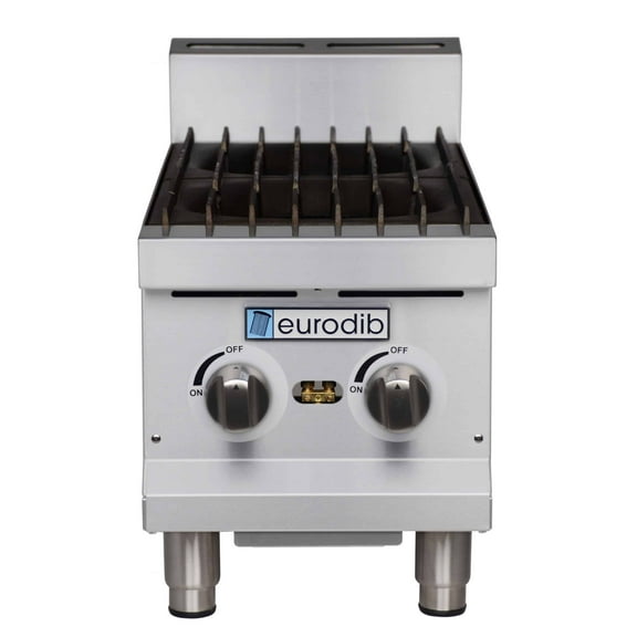 Eurodib 2 Open Burner Hot Plate 60,000 Btu Natural Gas T HP212,