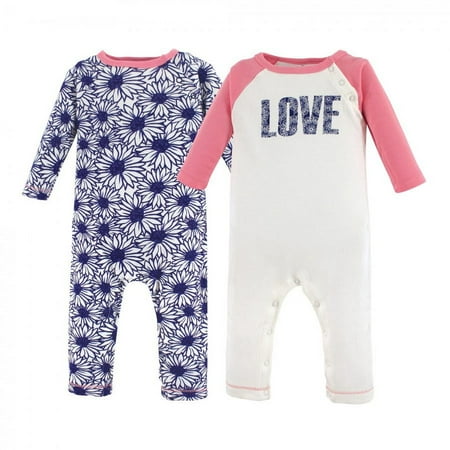 UPC: 0660168685688 | Touched by Nature Baby Girl Organic Cotton Coveralls 2pk  Daisy  3-6 Months