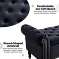 thumbnail image 6 of Aemeios 67" Velvet Storage Bench Upholstered Button-Tufted End of Bed Storage Ottoman Benches with Arms for Entryway Cloakroom, Black, 6 of 10