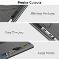 thumbnail image 3 of Fintie Case for Microsoft Surface Pro 12" (1st Edition, 2025) – Business Portfolio Cover with Multi-Angle Stand, Pocket & Stylus Holder, Compatible with Type Cover Keyboard (Gray), 3 of 9