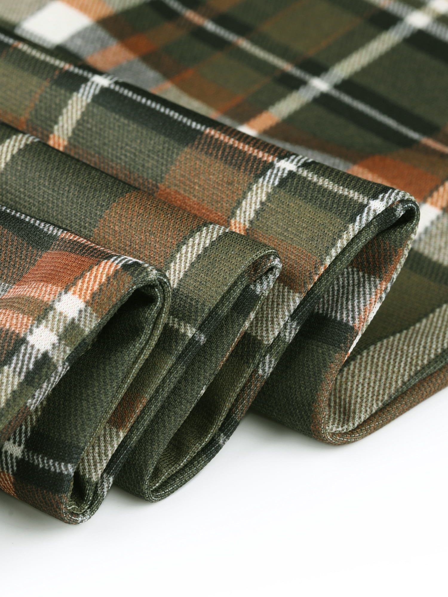 DARING DIVA Women's Plaid Pants High Waisted Tartan Checkered Cropped Pants L Army Green