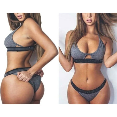 

Women Cotton Sports Suit Ladies Running Bra Briefs Sets Bralette Thong Suit Sportswear HOT Fitness Clothes